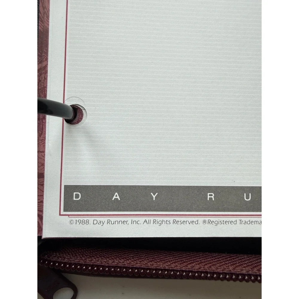 Vintage Dayrunner Planner 3 Ring 8 x 10 Classic Edition Madrid Burgundy Filled